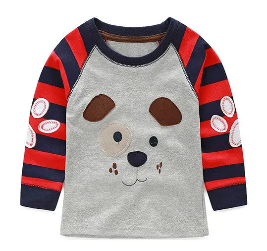 1-8 years Boys T-shirt Kids Tees Baby Boy brand t shirts Children tees Long Sleeve 100% Cotton cardigan sweater jacket shirts