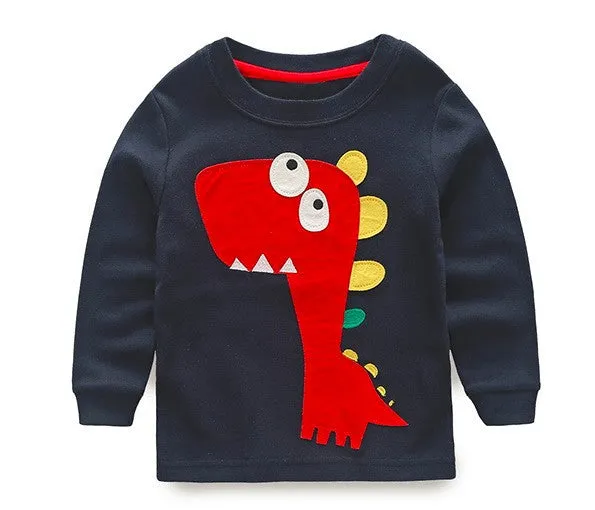 1-8 years Boys T-shirt Kids Tees Baby Boy brand t shirts Children tees Long Sleeve 100% Cotton cardigan sweater jacket shirts