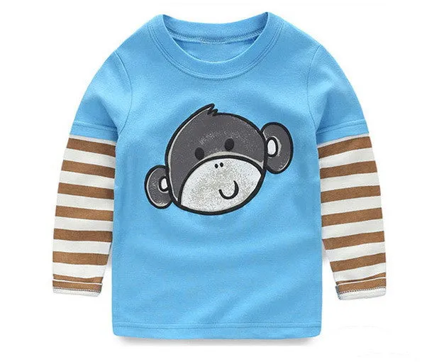 1-8 years Boys T-shirt Kids Tees Baby Boy brand t shirts Children tees Long Sleeve 100% Cotton cardigan sweater jacket shirts