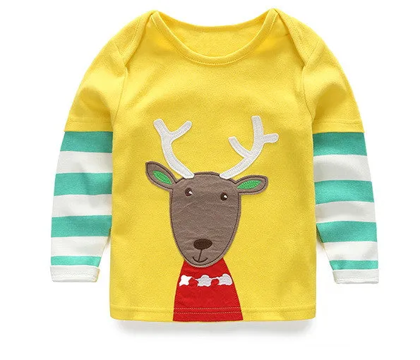 1-8 years Boys T-shirt Kids Tees Baby Boy brand t shirts Children tees Long Sleeve 100% Cotton cardigan sweater jacket shirts