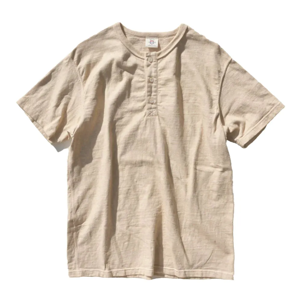 16oz Japanese Organic Cotton Henley Hand-Dyed in Chestnut - Light Kuri