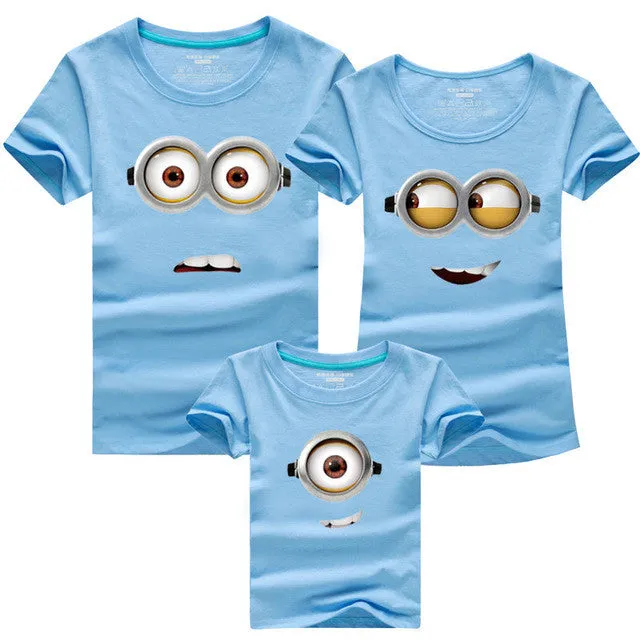 1PCS Cotton Family Matching Outfits Minions T Shirts mother & kids T-shirt Family Clothing Mother And Daughter Clothes