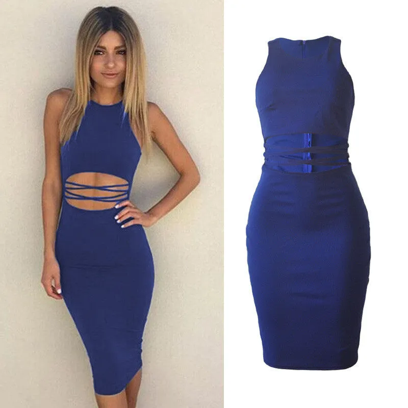 2016 Women Dress Summer Sexy Bodycon Bandage Dress Oneck Celebrity Mini Party Dresses Hollow Out Cross Women Sexy Vestidos Femme