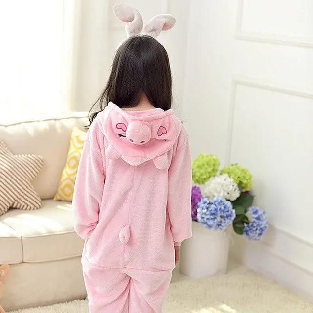 2017 Baby Boys Girls Unicorn Panda Children pajamas set Flannel Stitch Animal Pajamas Kids Pajama sets Onesies Children Clothing