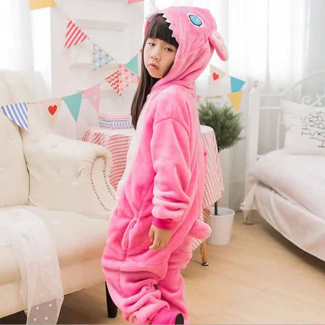 2017 Baby Boys Girls Unicorn Panda Children pajamas set Flannel Stitch Animal Pajamas Kids Pajama sets Onesies Children Clothing