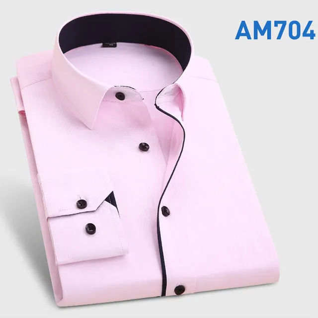 2017 Brand New Men Shirt Male Dress Shirts Men's Fashion Casual Long Sleeve Business Formal Shirt camisa social masculina