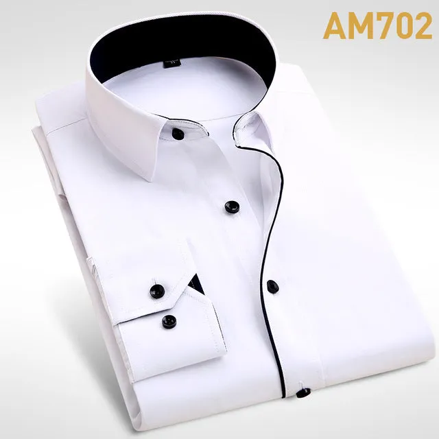 2017 Brand New Men Shirt Male Dress Shirts Men's Fashion Casual Long Sleeve Business Formal Shirt camisa social masculina