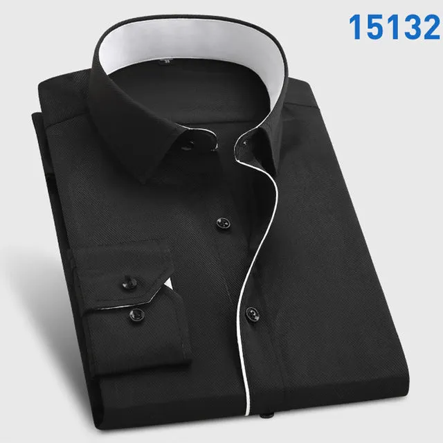 2017 Brand New Men Shirt Male Dress Shirts Men's Fashion Casual Long Sleeve Business Formal Shirt camisa social masculina