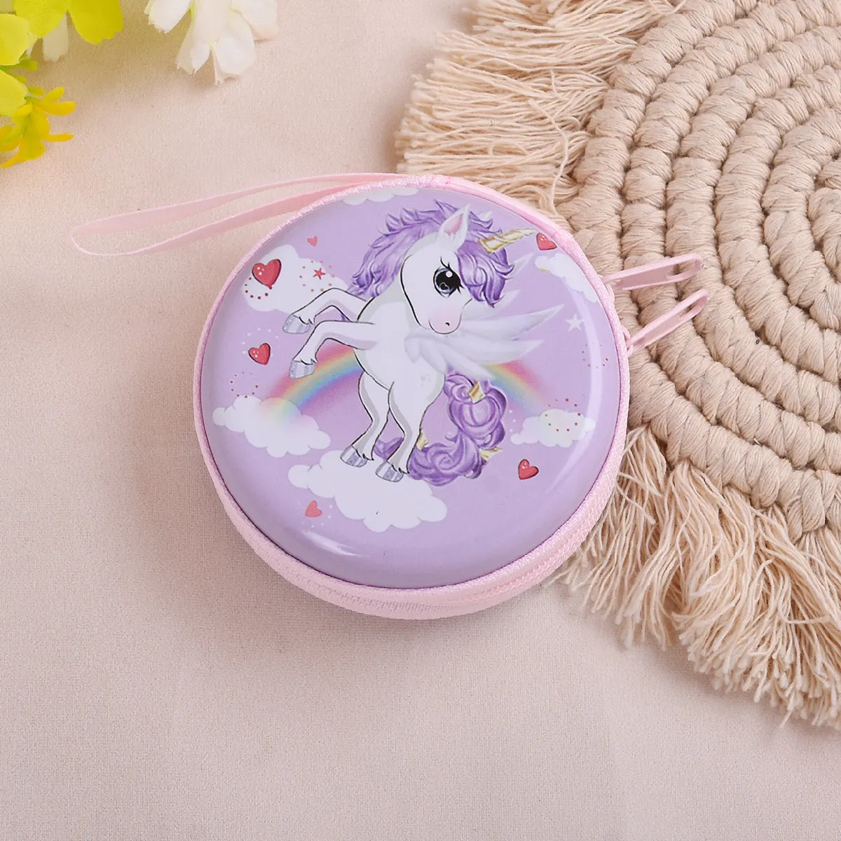 Adorable Unicorn Coin Purse for Girls with Earphone Storage