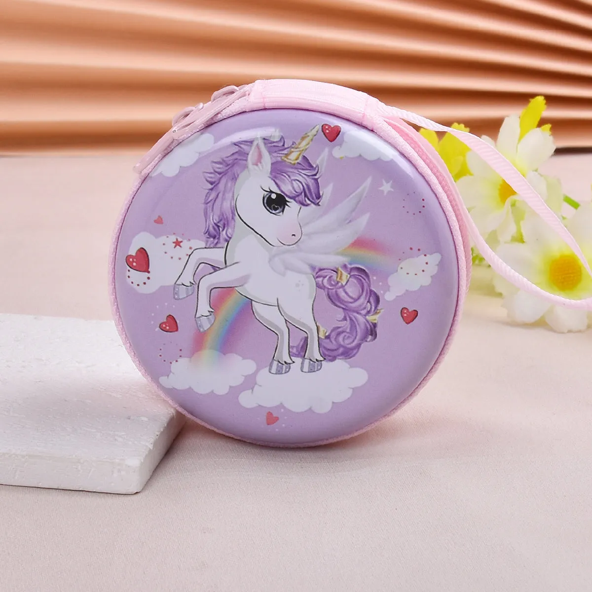 Adorable Unicorn Coin Purse for Girls with Earphone Storage