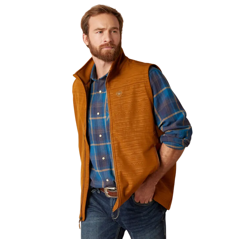 Ariat Men's Logo Chestnut Softshell Vest