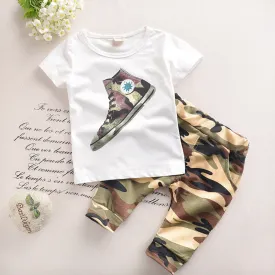 Baby Boy Clothes Summer 2017 New Fashion Kids Boys Clothes Children Toddler Boys Clothing Set T-shirt   Pants 100 % Cotton T520