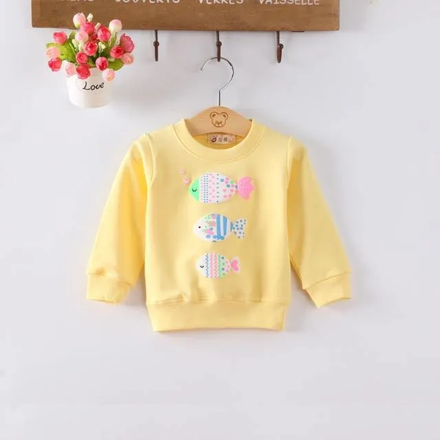 Baby girls cute cotton cartoon printed Tees