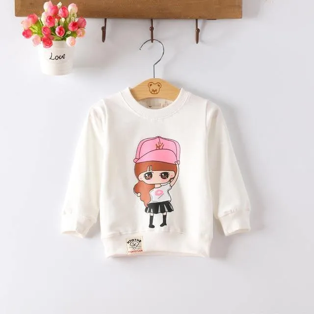 Baby girls cute cotton cartoon printed Tees