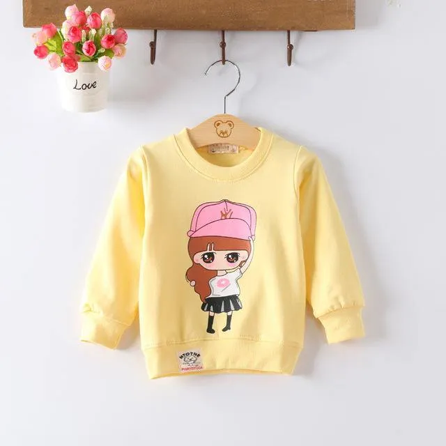 Baby girls cute cotton cartoon printed Tees