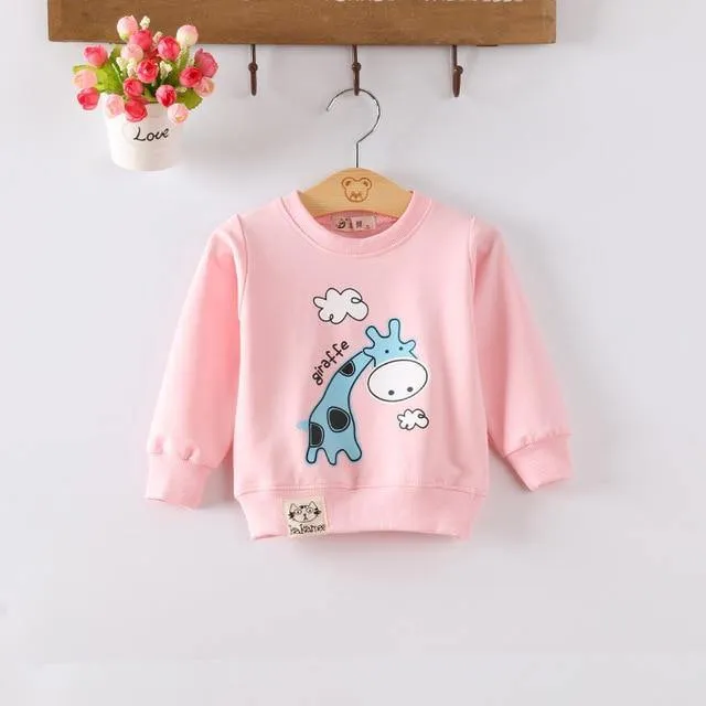 Baby girls cute cotton cartoon printed Tees