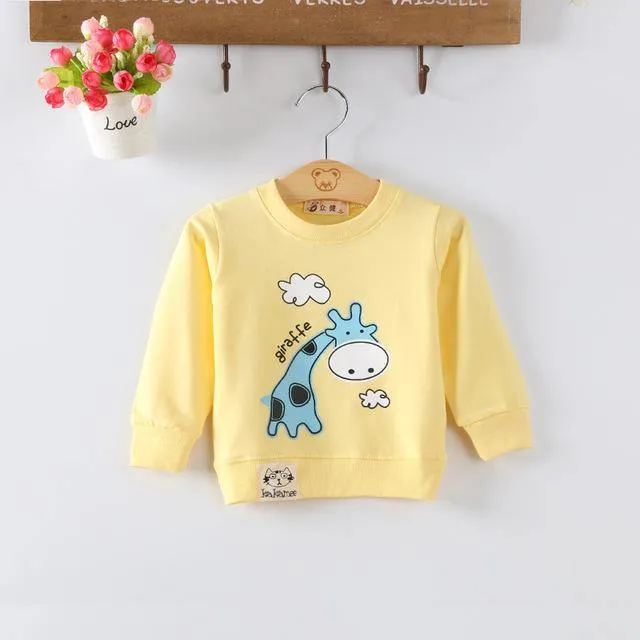 Baby girls cute cotton cartoon printed Tees