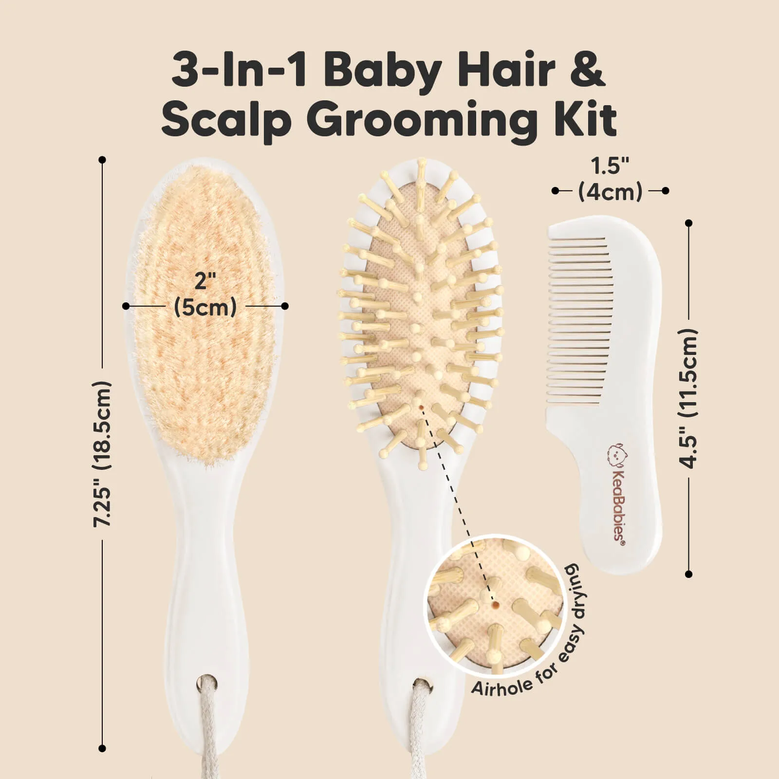 Baby Hair Brush and Comb Set (Vanilla)