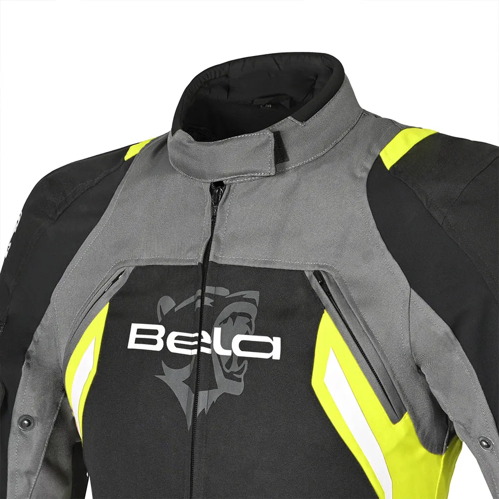 BELA Elanur Lady Textile Motorcycle Touring Jacket Black Grey Yellow