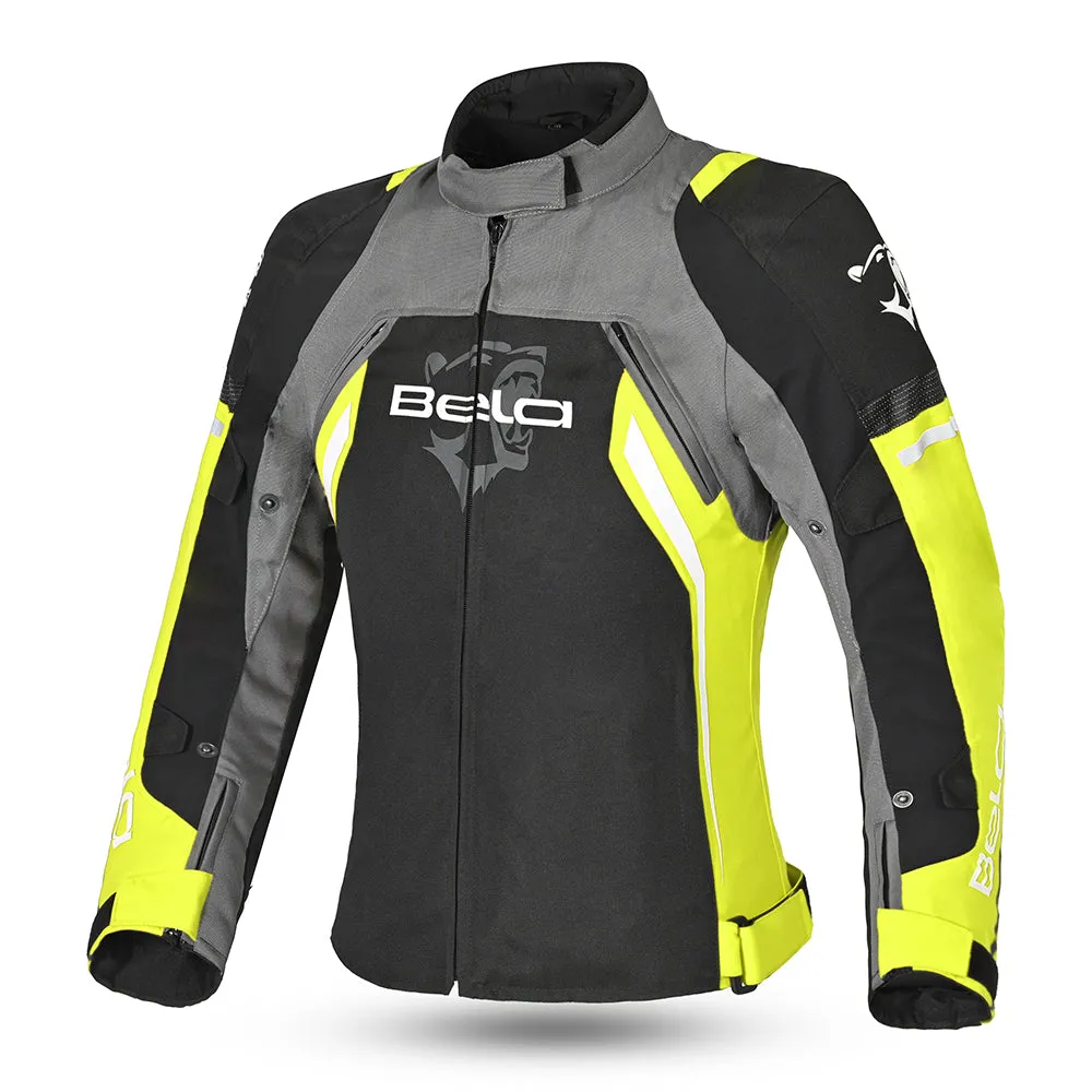 BELA Elanur Lady Textile Motorcycle Touring Jacket Black Grey Yellow