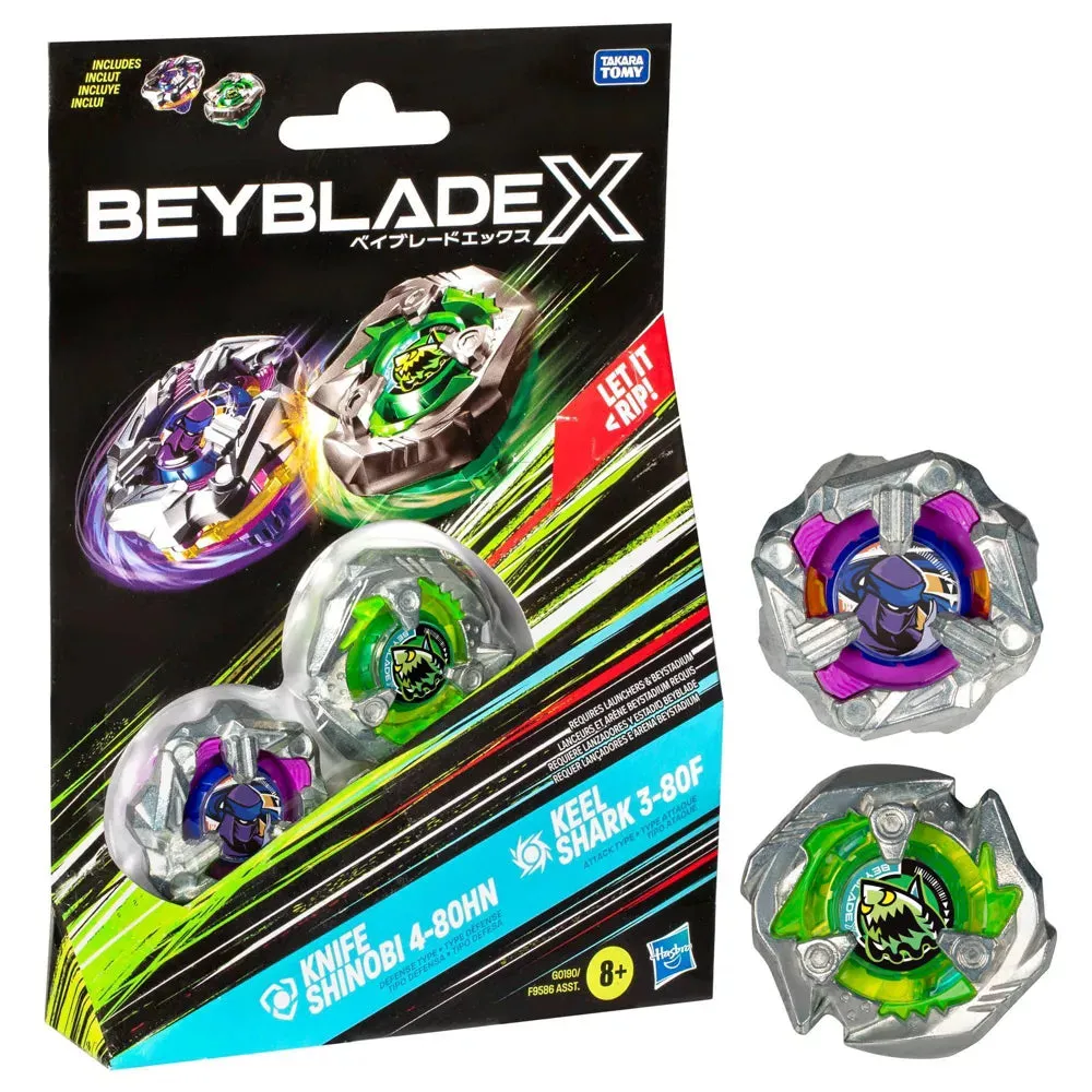 Beyblade Knife Shinobi Defense and Keel Shark Attack Battle Tops