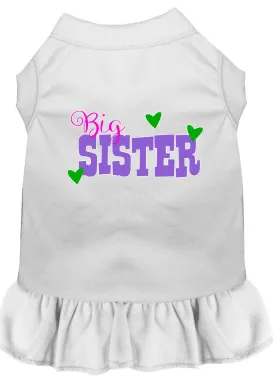 Big Sister Screen Print Dog Dress White Xxxl