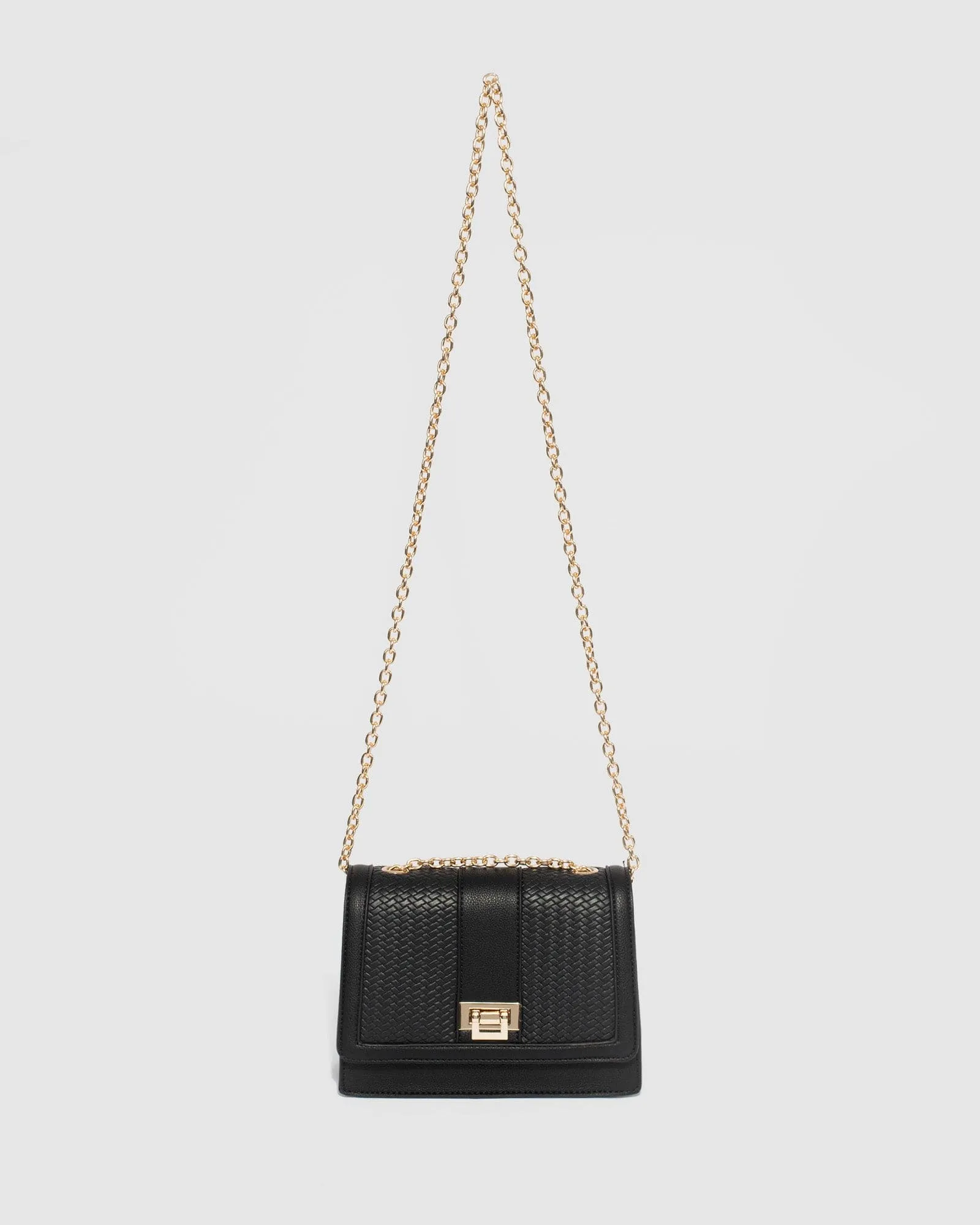 Black Hadly Lock Crossbody Bag