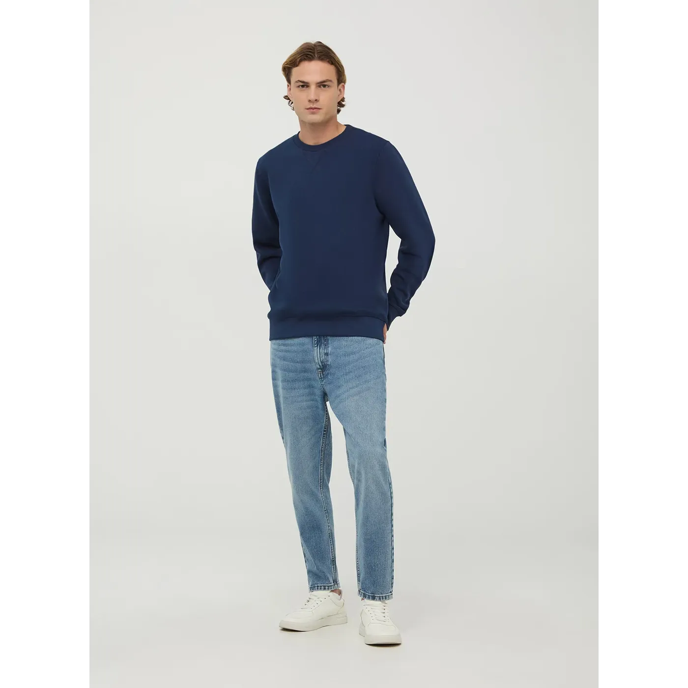 Blue Basic Regular Fit Sweatshirt