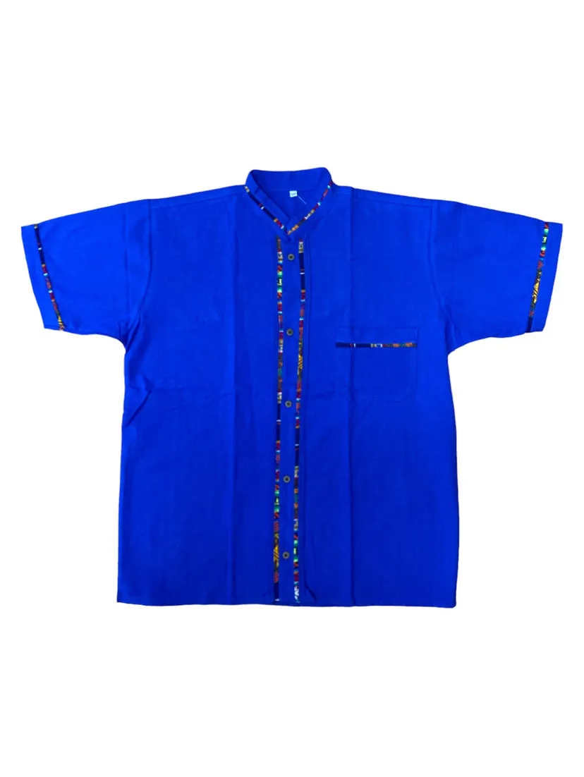 Boys Guayabera Coralillo Royal Blue