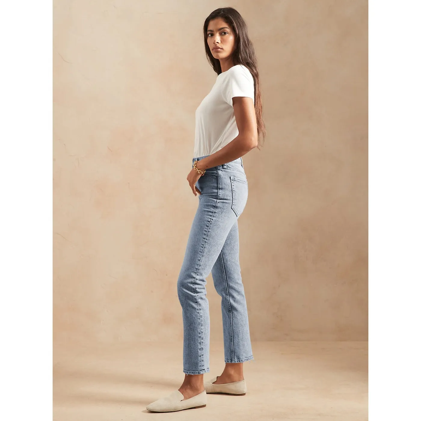 BR High Rise Blue Straight Jeans