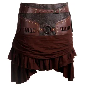 Brenna Steampunk Cotton Low Waist Skirt