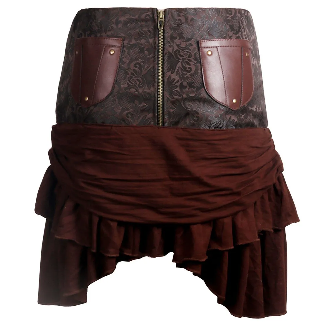 Brenna Steampunk Cotton Low Waist Skirt