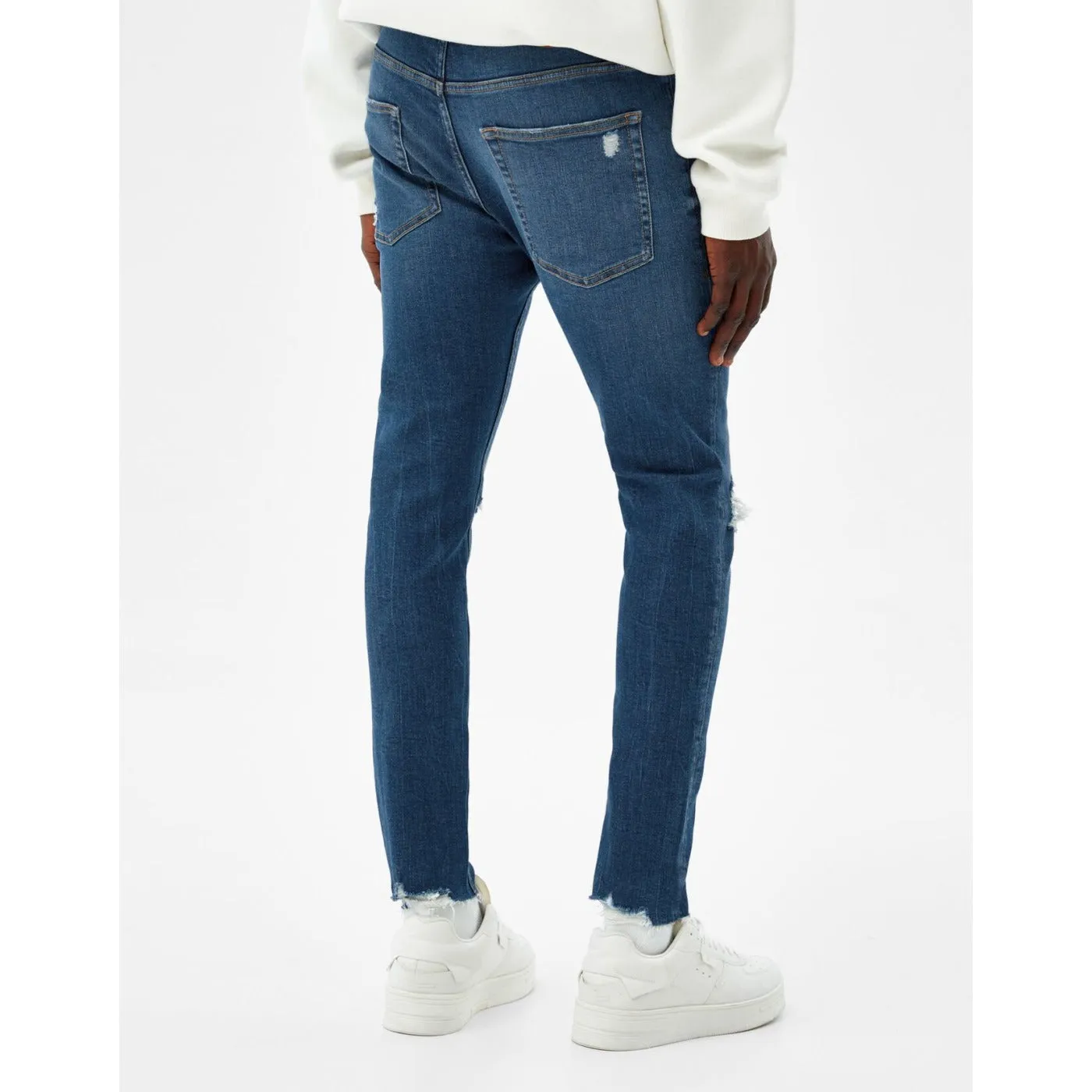 BSK Super Skinny Blue Ripped Jeans