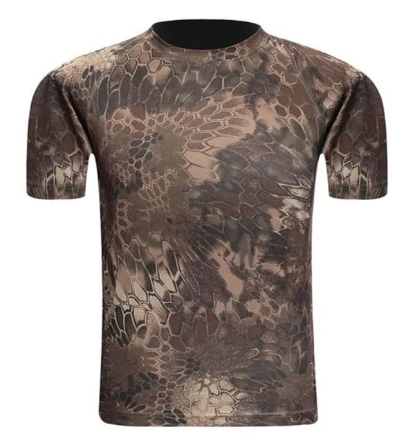 Camouflage Shirt Quick Dry Breathable Tights Army Tactical T-shirt Mens Compression T Shirt Fitness Summer Bodybulding