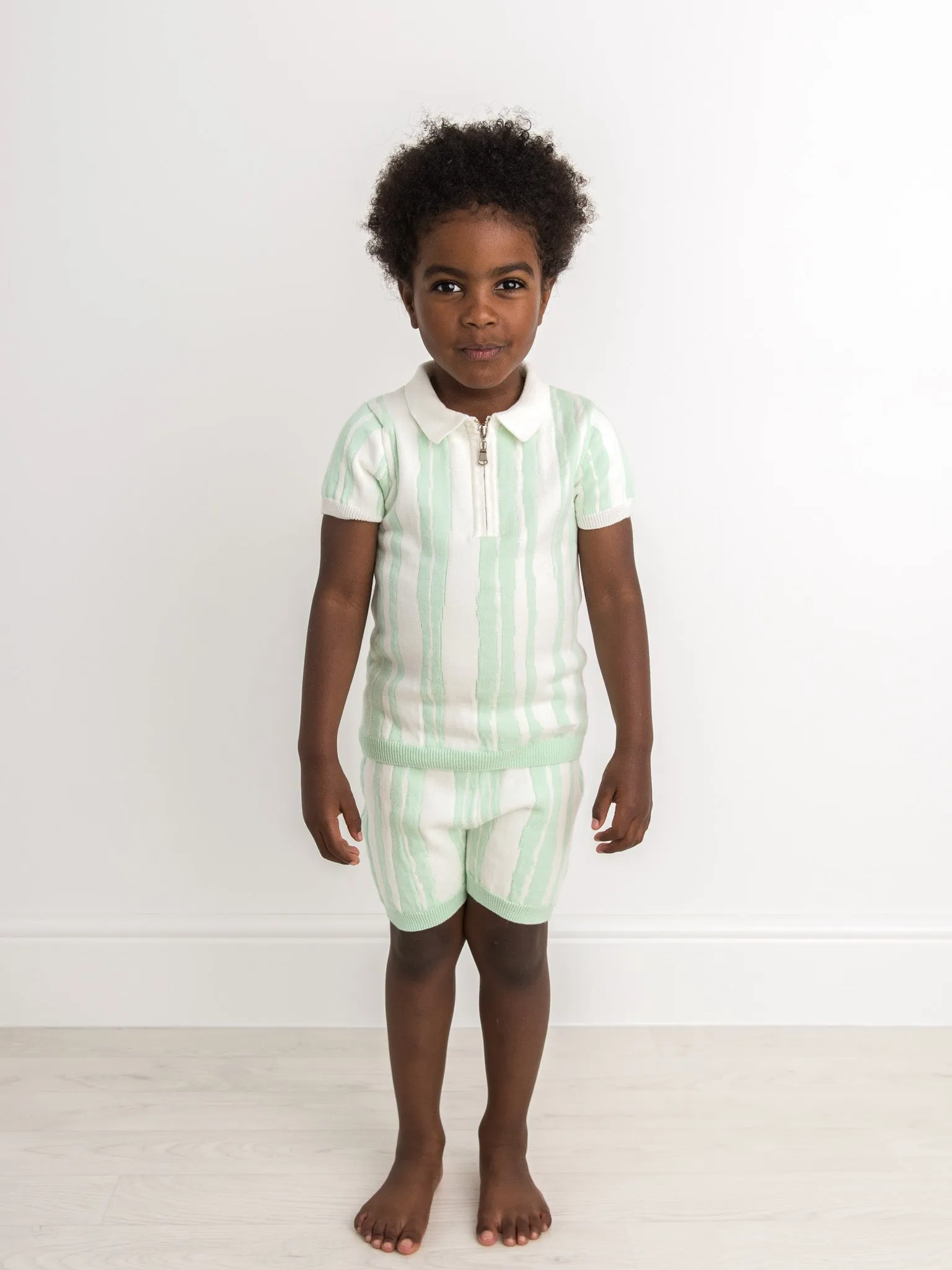 Caramelo Kids Mint Knit Short Set