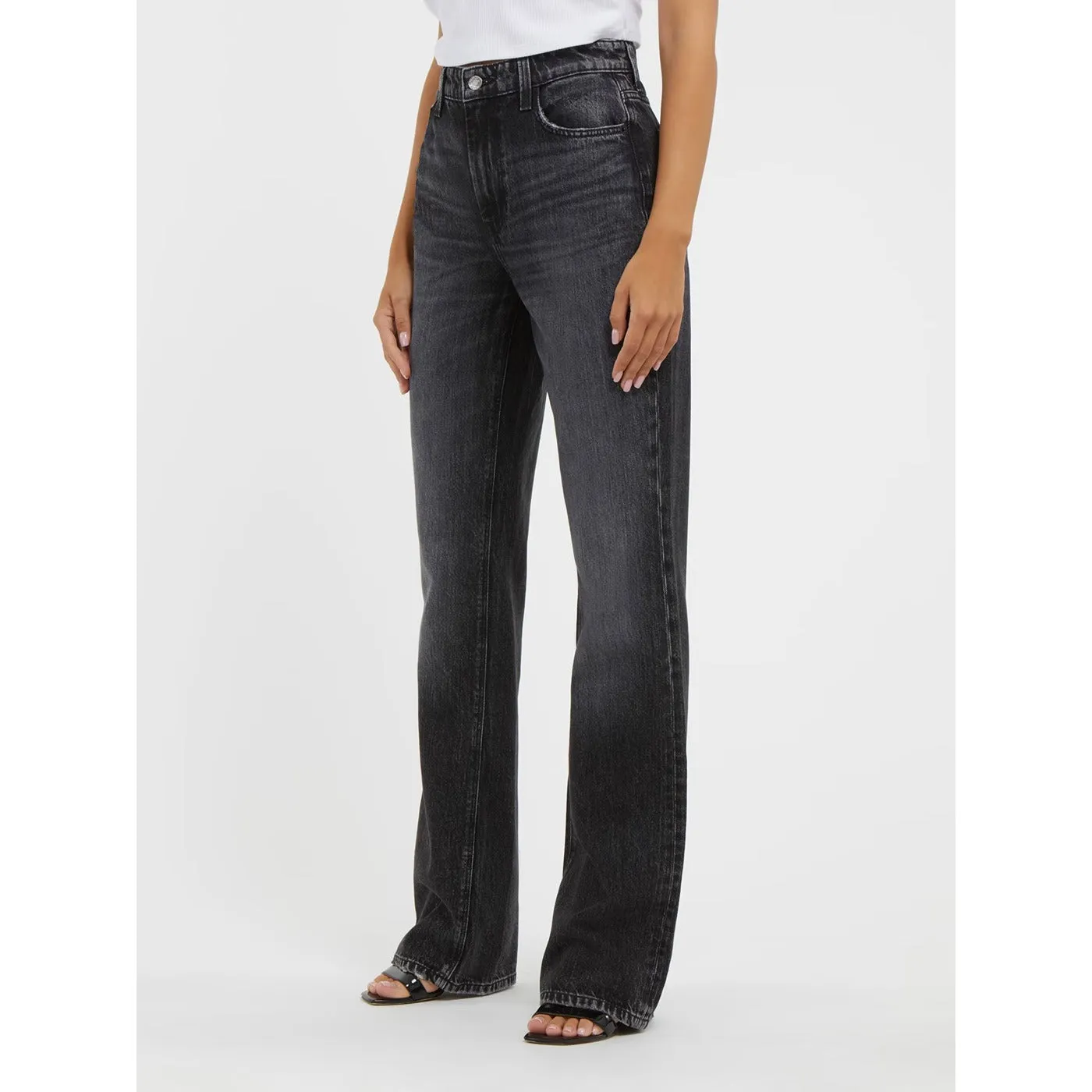 Charcoal Straight High Rise Jeans