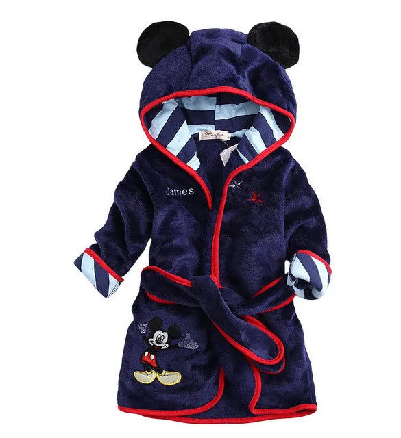 Children Pajamas Robe Kids Clothes Boys Girls Micky Minnie Bathrobes Baby Cartoon Flannel Sleepwear Infant Clothing