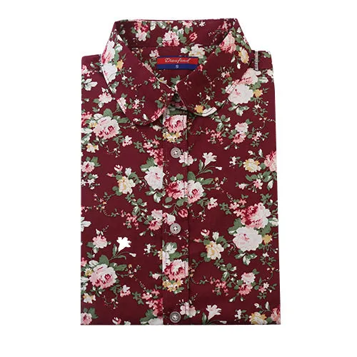 Clearance! Women Blouses Turn Down Collar Floral Blouse Long Sleeve Shirt Women Camisas Femininas Women Tops And Blouses Fashion