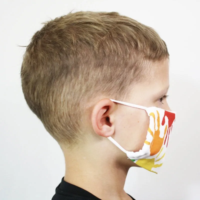 Colorful Painted Handprints Children's Face Mask