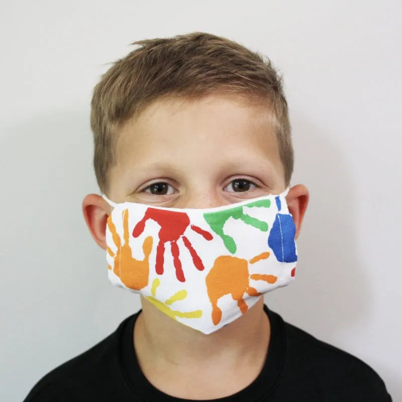 Colorful Painted Handprints Children's Face Mask