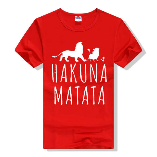 Cotton T-Shirts HAKUNA MATATA Men's Big Size T Shirts Short Sleeve Slim Fit Fashion Tops & Tees Male Clothing XXXL Summer 2016