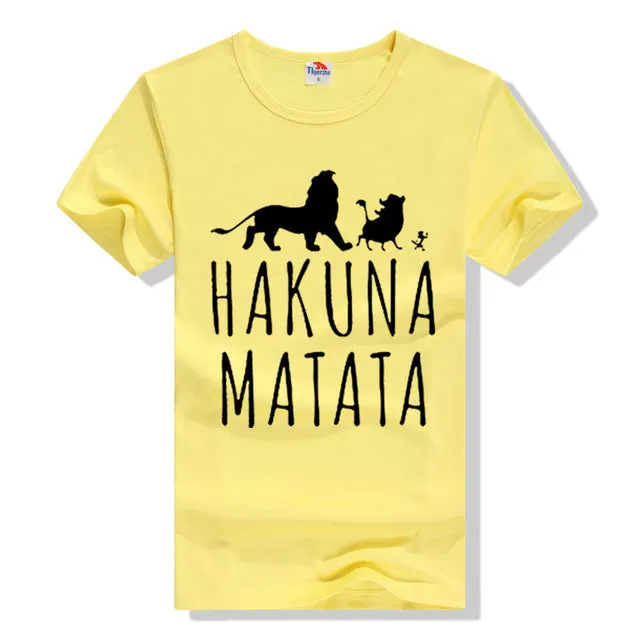 Cotton T-Shirts HAKUNA MATATA Men's Big Size T Shirts Short Sleeve Slim Fit Fashion Tops & Tees Male Clothing XXXL Summer 2016