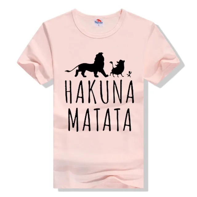 Cotton T-Shirts HAKUNA MATATA Men's Big Size T Shirts Short Sleeve Slim Fit Fashion Tops & Tees Male Clothing XXXL Summer 2016