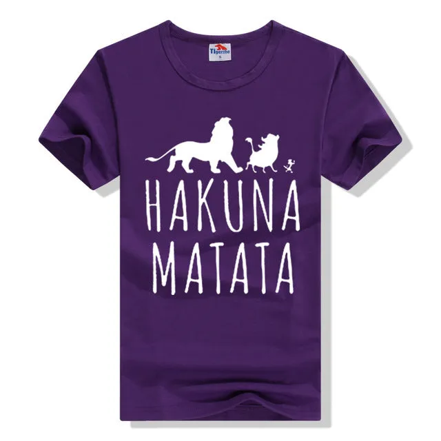 Cotton T-Shirts HAKUNA MATATA Men's Big Size T Shirts Short Sleeve Slim Fit Fashion Tops & Tees Male Clothing XXXL Summer 2016