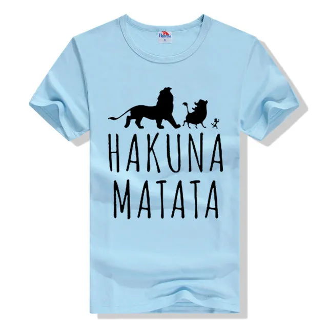 Cotton T-Shirts HAKUNA MATATA Men's Big Size T Shirts Short Sleeve Slim Fit Fashion Tops & Tees Male Clothing XXXL Summer 2016