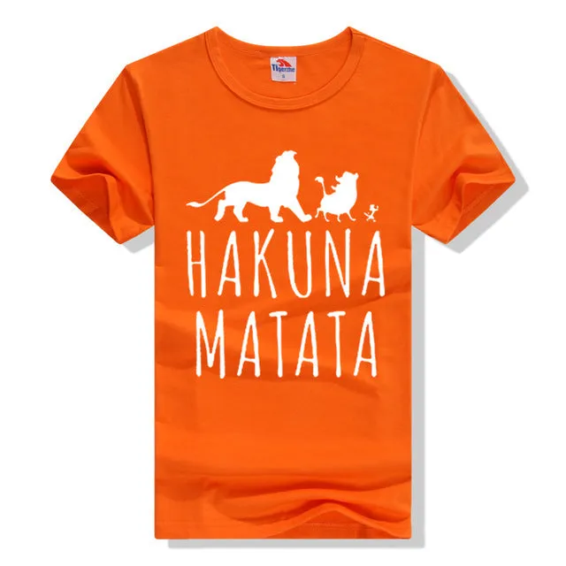 Cotton T-Shirts HAKUNA MATATA Men's Big Size T Shirts Short Sleeve Slim Fit Fashion Tops & Tees Male Clothing XXXL Summer 2016