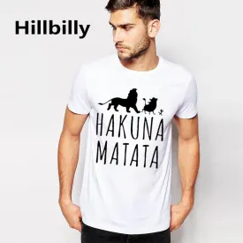 Cotton T-Shirts HAKUNA MATATA Men's Big Size T Shirts Short Sleeve Slim Fit Fashion Tops & Tees Male Clothing XXXL Summer 2016