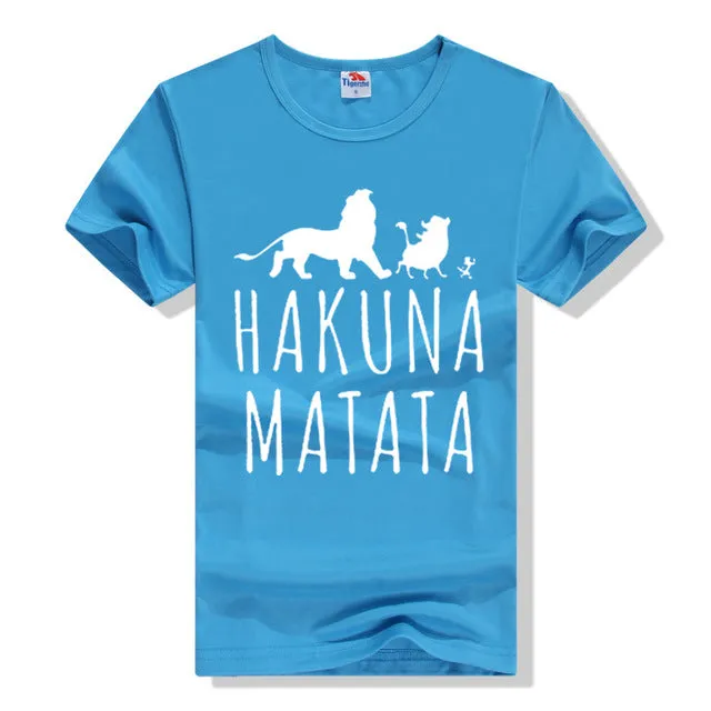 Cotton T-Shirts HAKUNA MATATA Men's Big Size T Shirts Short Sleeve Slim Fit Fashion Tops & Tees Male Clothing XXXL Summer 2016