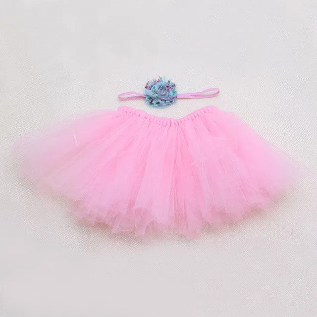 Cute Toddler Newborn Baby Girl Tutu Skirt & Headband Photo Prop Costume Outfit A5901