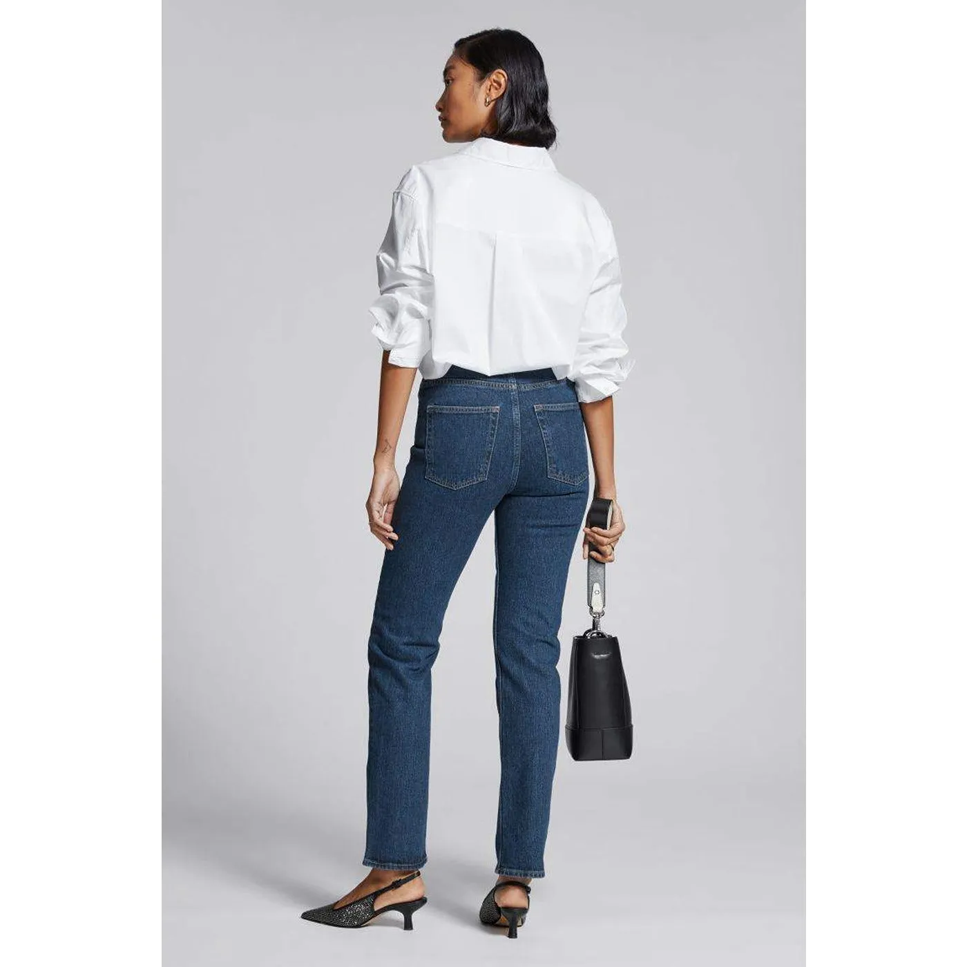 Dark Blue Slim Mom Jeans